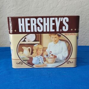 Vintage Hershey’s Recipe Tin Storage Box Chocolate Advertising Collectible